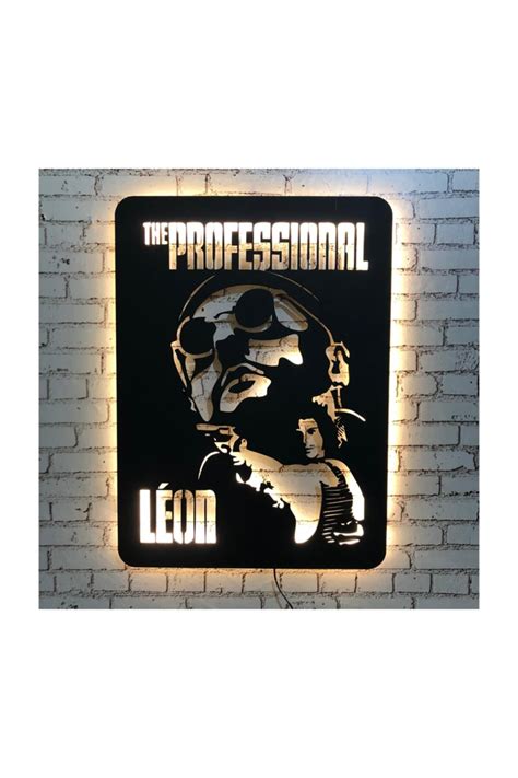 Pika Tasarım The Professional Leon V 1 Led Işıklı Tablo Ahşap Duvar