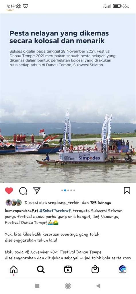 Festival Danau Tempe Wajo Dilirik Kemenparekraf Ini Buktinya Fajar