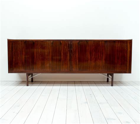 S Danish Rosewood Tambour Sideboard By Ib Kofod Larsen