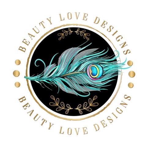 Digital Feather Logo Custom Logo Design Peacock Feathers Etsy