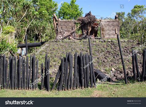 traditional wooden fortress fiji stock photo  shutterstock