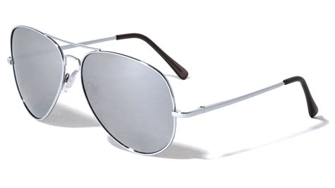 Silver Mirrored Aviator Sunglasses