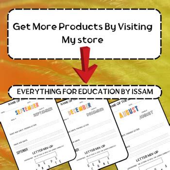 Name of the months worksheets for kids by Everything for Education