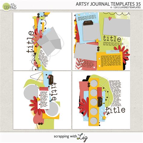 NEW Artsy Journal Templates 35 Scrapping With Liz