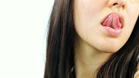 Womans Tongue Seductively Licking Lips Close Up Stock Footage Video 5102633 Shutterstock