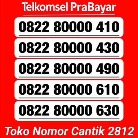 Jual Nomor Cantik Telkomsel Simpati Kartu AS LOOP 80000 O822 80000