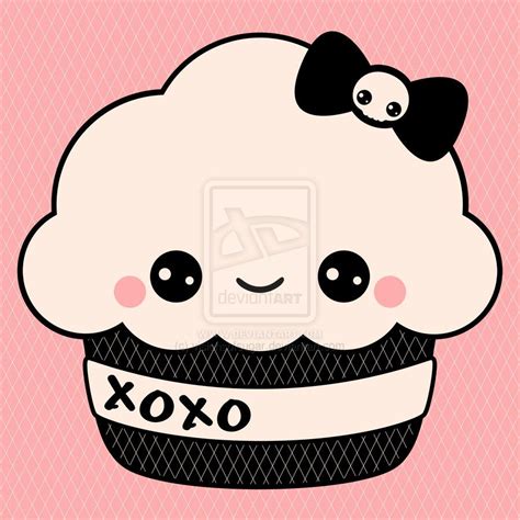 Doodle Art Kawaii Cupcake