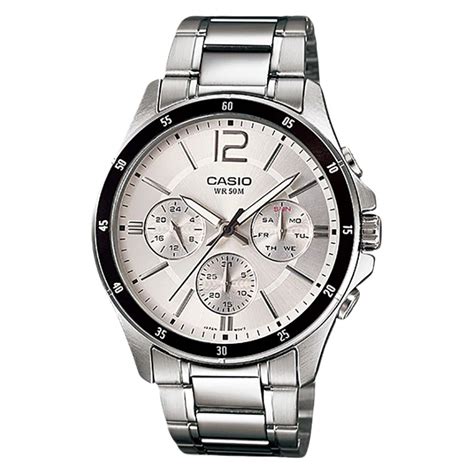 Jual Jam Tangan Pria Casio MTP 1374D 7AVDF Enticer Men Silver Dial