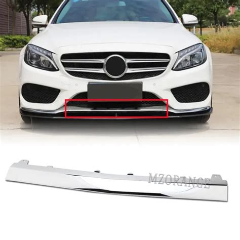 CHROME FRONT BUMPER Middle Lower Lip Trim For Mercedes Benz C Class