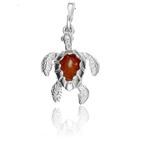 Pendentif Ambre Tortue Argent Halambre Ocarat