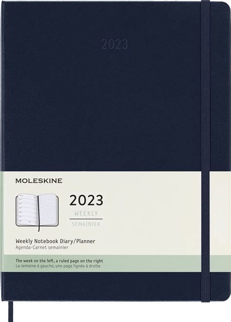 Agenda Scolaire Moleskine Semainier Tr S Grand Format Rigide Bleu