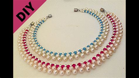 10 Mins Diy Necklace Beaded Necklace Tutorial Youtube