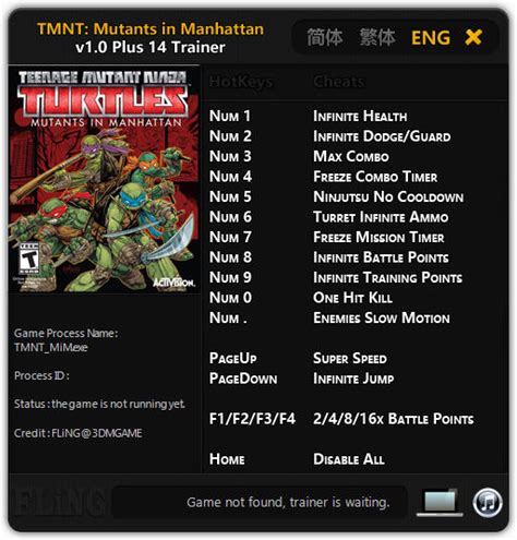 Teenage Mutant Ninja Turtles: Mutants in Manhattan Trainer +14 v1.0 ...