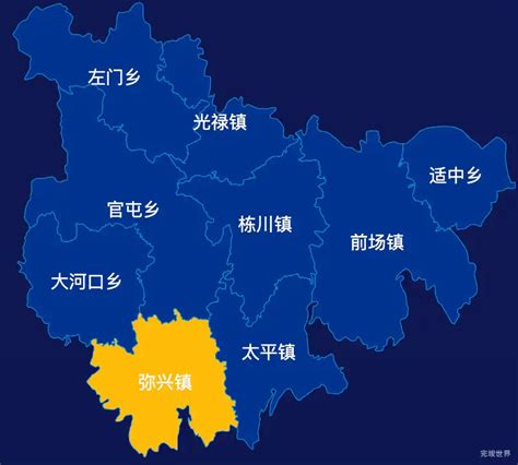 Echarts楚雄彝族自治州姚安县geojson地图指定区域高亮代码演示 完竣世界