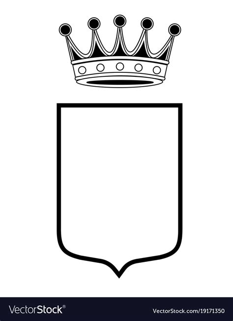 Family shield template with crown Royalty Free Vector Image