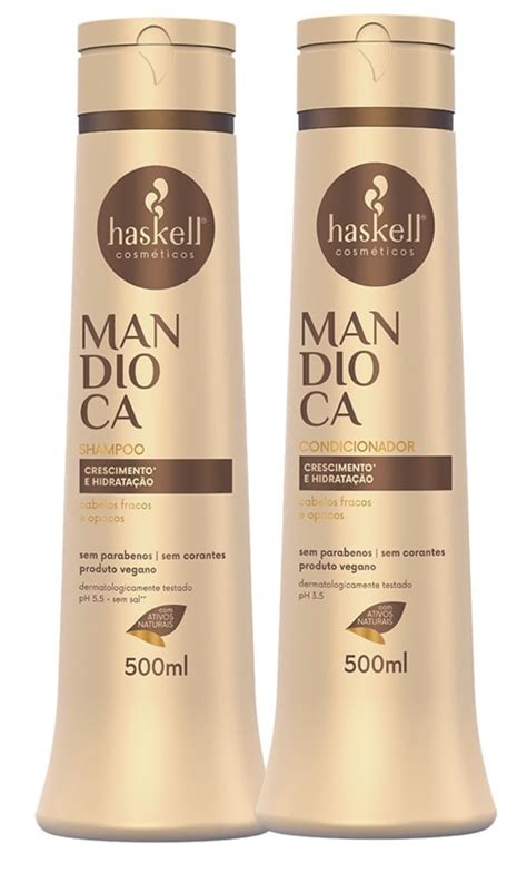 Kit Mandioca Shampoo E Condicionador Crescimento E Hidrata O Haskell Ml