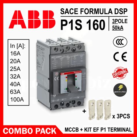 ABB SACE FORMULA DSP P1S 160 3POLE 50kA MCCB 16A 20A 25A 32A