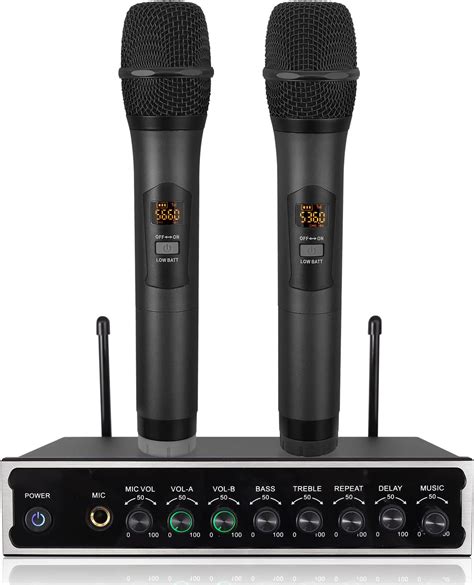 Linkfor Microphone Sans Fil Uhf Rechargeable Bluetooth Double Micro