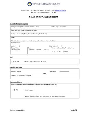 Fillable Online Nclex Rn Application Form Fax Email Print Pdffiller