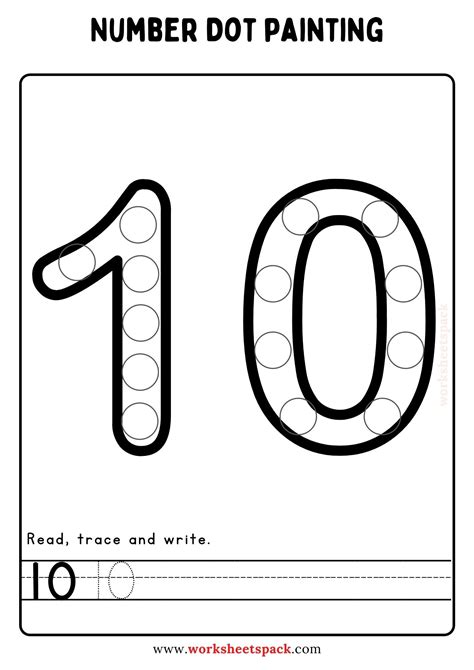 Free Number Dot Painting Worksheets 1 10 Printable And Online