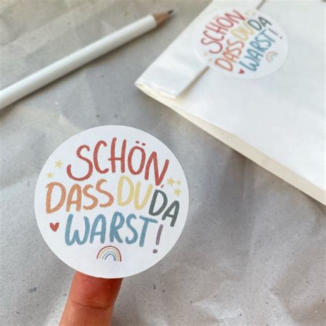 Aufkleber Etiketten Varianten Sch N Dass Du Da Warst Bist Etsy De