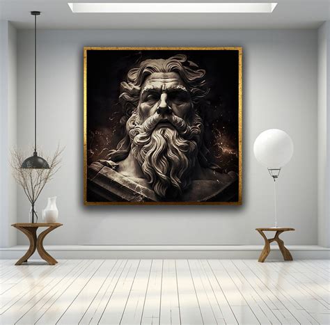 Zeus Canvas Print Art, Greek Mythology Art Ready to Hang Home Decor ...