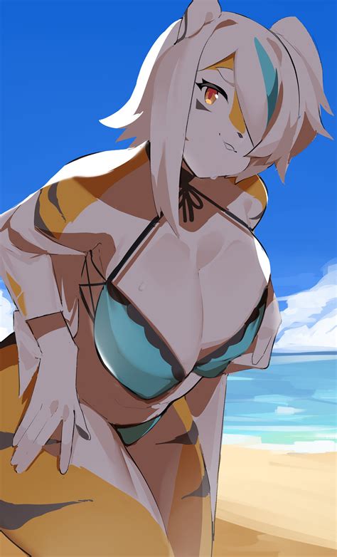 Rule 34 1girls Anthro Arknights Aspirindabaitu Beach Big Breasts