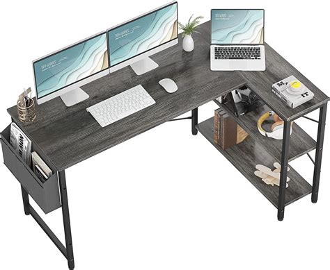 Homieasy L Shaped Desk, 55 Inch Reversible L-Shaped Office Desk with ...