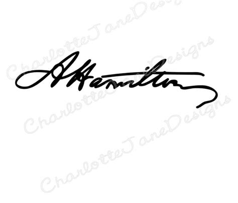 Alexander Hamilton Signature Studio SVG and PNG File for Silhouette ...