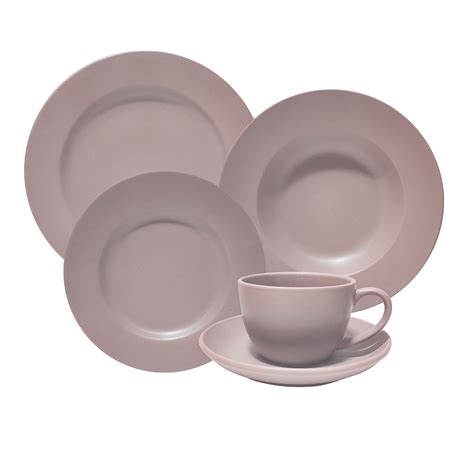 Aparelho de Jantar 20 Peças Ceramica Matte Rose Class Home Casamiga