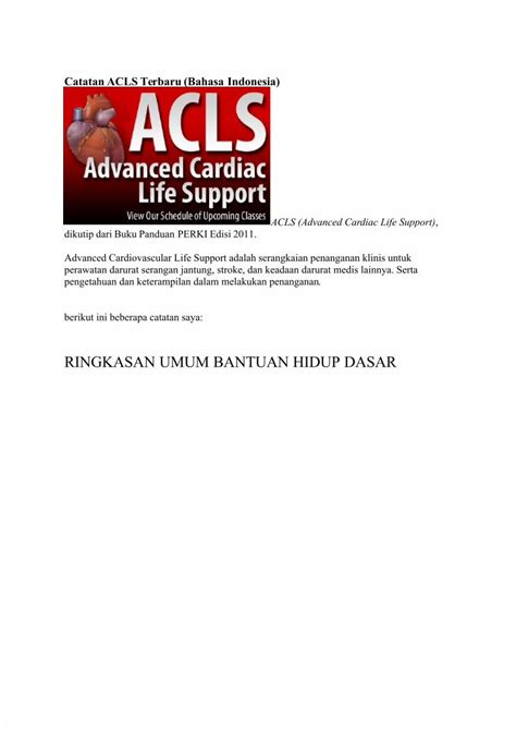 PDF Catatan ACLS Terbaru DOKUMEN TIPS