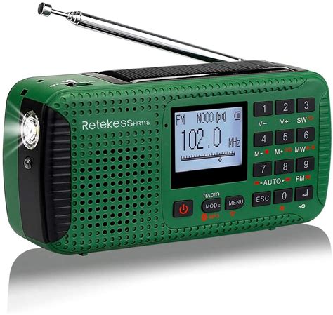 Retekess HR11S AM FM SW Radio Camping Solaire Urgence Dynamo Wind Up