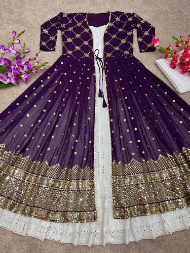 Embroidered Georget Sequence Work Gown Party Wear At Rs 1449 In Surat