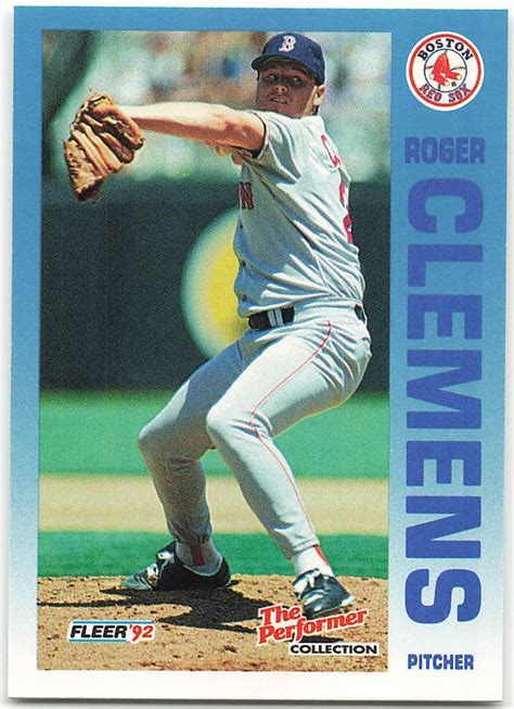 Vintage Fleer Performer Collection Of Roger Clements Boston