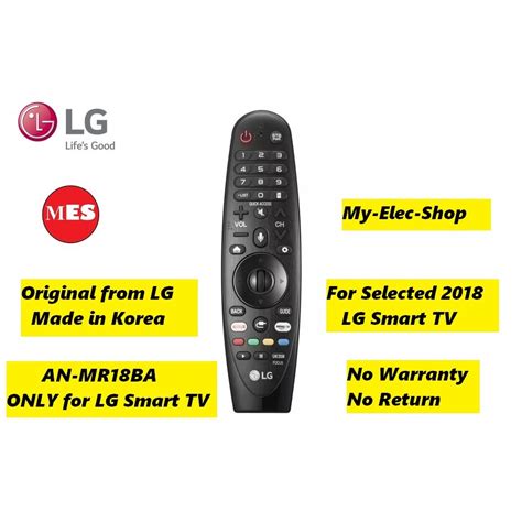 Original LG Magic Remote Control AN MR18BA For Select 2018 LG AI