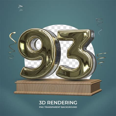 Ouro N Mero No Palco D Renderizar Fundo Transparente Psd Premium