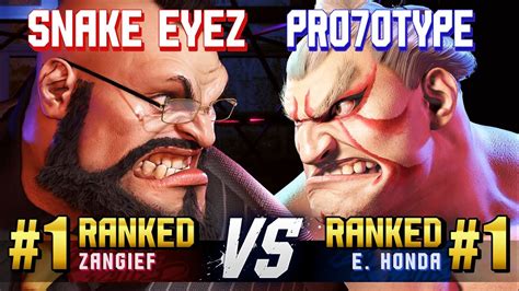 Sf Snake Eyez Ranked Zangief Vs Pro Otype Ranked E Honda