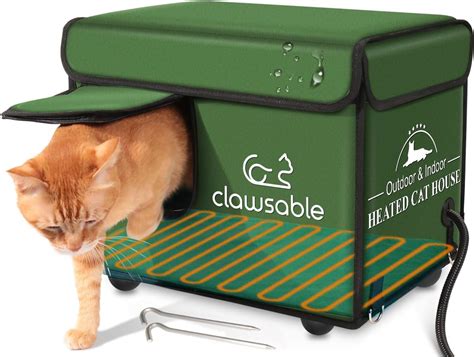 Heated Cat House Outdoor Weatherproof Winter Feral Cat