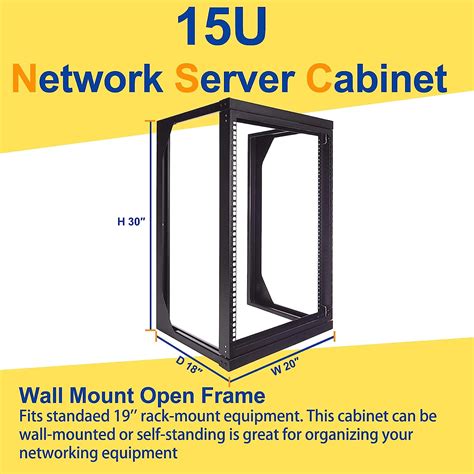 U Black Wall Mount Open Frame Rack With Swing Out Hinged Gate