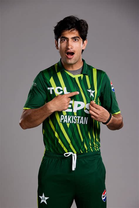 Naseem Shah gestures at a photo shoot | ESPNcricinfo.com