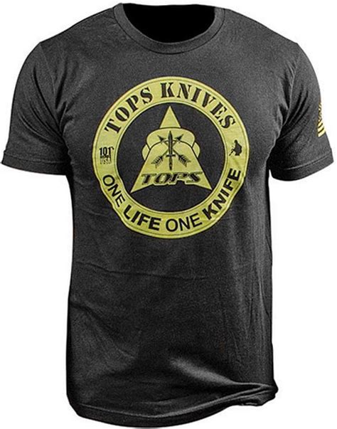 Tops Knives One Life One Knife Logo Black Cotton Mens T Shirt Ts1lblk