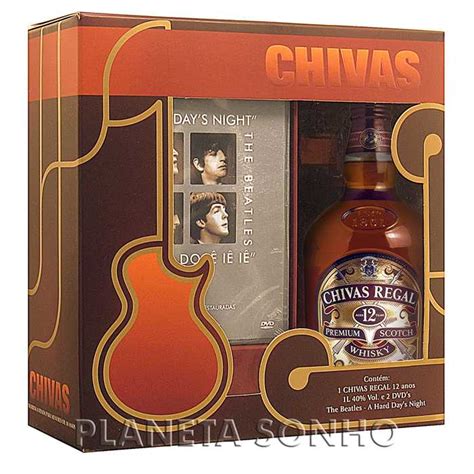 Whisky Chivas Regal 12 Anos 1l C 2 Dvds Beatles Planeta Sonho Delicatessen