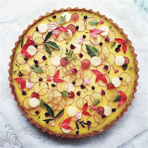 Nordic Chefs On Instagram • Lemon Tart With Apple And Grapes • 📸 By