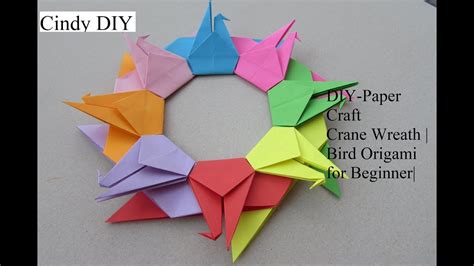 Paper Craft Origami Crane Wreath Instruction For Beginner How To