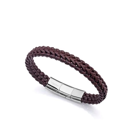 Pulsera Viceroy Magnum De Acero Y Piel Marr N Hombre P