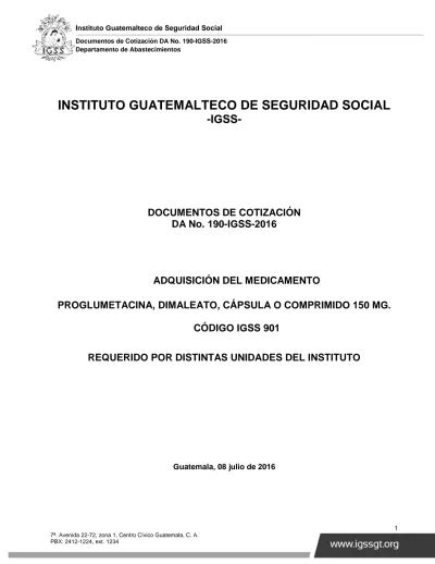 Instituto Guatemalteco De Seguridad Social Igss