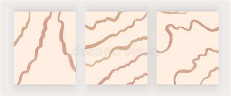 Boho Nude Hand Painting Watercolor Wall Art Prints With Lines Stock