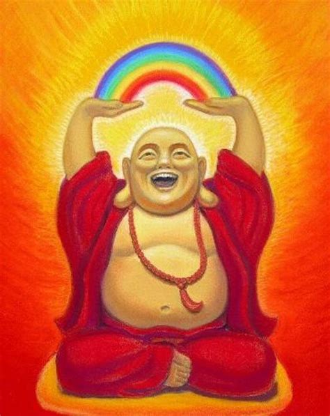 Laughing Buddha Art Spiritual Zen Buddhist Whimsical Rainbow - Laughing Buddha Painting | Buddha ...