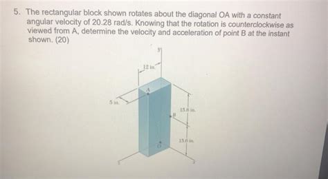 Solved The Rectangular Block Shown Rotates About The Chegg