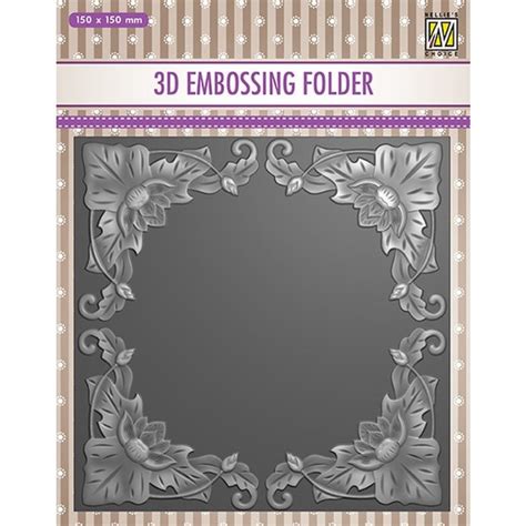 3D Embossing Folder Exotic Flower Frame EF3D028 Craftlines B V